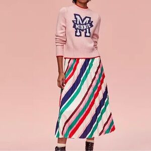 Women's Minnie Mouse Pleated Midi Skirt